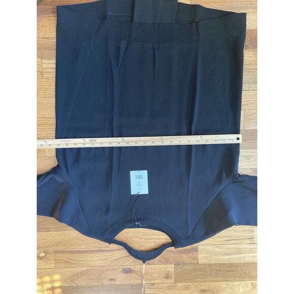 Vince Womens Small Black Ribbed Crew Neck Inverted Pleat Crepe Pullover Sweater - Picture 9 of 9